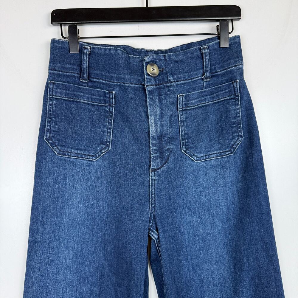 Pilcro Anthropologie The Skipper High-Rise Cropped Wide Leg Jeans Blue - 29 - Picture 2 of 7